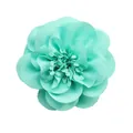 Dettaglio del fiore di chiffon verde menta con stami per accessori fai-da-te e decoro - Verde