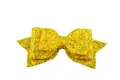 Five-inch double-layered yellow glitter sequin bow hair accessory for girls shoes - Yellow