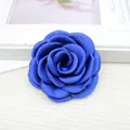 Eleganter dunkelblauer Satin-Rosen-Anstecknadel und Haarklammer für Damen - Flache Basis / Saphirblau