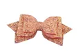 Glitter pink sequin 5-inch swallowtail bow hair accessory with multi-layer fabric finish - Snow Pressure Pink
