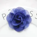 Detail of royal blue chiffon rose fabric flower with multi-layer petals for DIY craft - Royal Blue