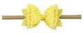 Gele glitter strik haarband voor peuters met comfortabele elastische nylon band - Nr. 1 Geel