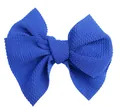 Detail of 5-inch royal blue textured fabric bow for DIY hair accessories and apparel - Sapphire Blue