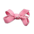 Rosa Ripsband-Schleife mit weißer Randnaht für Haarschmuck und DIY-Zubehör - Dunkelrosa