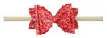 Rode glitter hoofdband voor baby met golvende randen en rekbare elastische band - Nr. 3 Rood