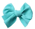 5-inch light blue waffle fabric bow accessory for DIY hair clips and apparel - Light Green