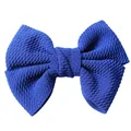 Navy blue textured fabric double bow accessory for DIY hair clips and clothing - Royal Blue