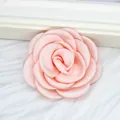 Rosa Satin-Stoff-Rosenbrosche und Haarklammer für elegante Damen DIY-Accessoires - Flache Basis / Snow Bud