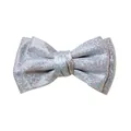 Sparkling silver glitter handmade double-layer bowtie accessory for versatile DIY projects - Silver