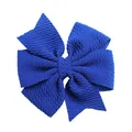 Dettaglio del fiocco per capelli blu reale da 3,7 pollici con trama a coste in maglia - Blu Reale