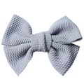Dusty purple 4.5-inch waffle texture double-layered bow hair clip for girls - Gray