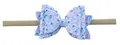Baby hoofdband met blauwe en paarse glitter strik en zachte elastische nylon haarband - Blauw-Paars