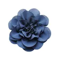 Grande fiore di chiffon blu scuro multistrato per cappelli e scarpe accessori - Blu navy