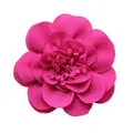 Grande fiore di camelia in chiffon rosa fucsia fatto a mano con dettagli realistici - Rosa Rosso