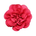 Grande fiore in chiffon rosa scuro 10cm per decorazioni fai da te scarpe e cappelli - Rosso