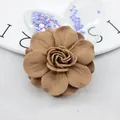Close-up of brown multi-layer fabric flower with soft suede texture for DIY crafts - Brown
