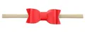 Soft red faux leather swallowtail bow headband for newborns with high stretch nylon strap - Red