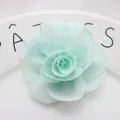 Light green fabric chiffon flower for DIY hair accessories and footwear decor - Light Green
