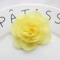 Bright yellow multi-layered chiffon fabric flower accessory for DIY hair clips and shoes - Yellow