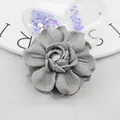Handmade grey microfiber fabric flower for DIY accessories and bridal footwear decoration - Gray