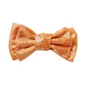 Glittering orange sequin double layer bow accessory with shimmering metallic texture - Orange