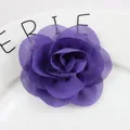 Handmade 6cm purple double-layer chiffon flower with 3D petals for hair accessories - Dark Purple