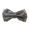 Sparkling silver glitter bow tie with metallic sequins for parties and festive events - Black