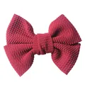 Handmade burgundy waffle knit bow accessory for DIY hair clips and fashion headbands - Burgundy