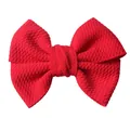 Handmade 4.5 inch bright red bubble fabric double bow hair clip for girls - Red