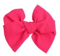 Lazo rosa brillante de 5 pulgadas hecho a mano en tela de burbujas para accesorios DIY - Rojo Rosa Fluorescente