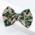 Fiocco di paillettes con motivo leopardato per accessori capelli e scarpe fai-da-te - Verde