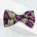 Fiocco di paillettes 9cm stile leopardato per accessori capelli e decorazioni party - Viola
