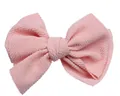 5-inch pale pink waffle texture fabric bow for DIY hair accessories and clothing decor - Snow Bud