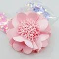 Fiore di raso rosa con petali multistrato per fermagli per capelli e accessori fai-da-te - Spilla a bastone / Rosa