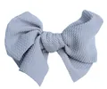 Handmade 5-inch large light blue bubble texture bow for DIY hair accessories and crafts - Gray