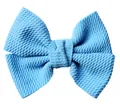 Light blue 4.5 inch handmade bubble fabric double bow hair clip for girls and babies - Blue