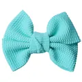 Light blue double-layered fabric bow with waffle texture for DIY hair accessories - Light Green