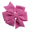 Grande fiocco per capelli rosa da 3,7 pollici in tessuto a nido d'ape per bambine - Rosa Intenso