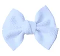 Handmade 4.5 inch white waffle texture double bow hair clip for girls and babies - White