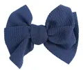 Deep navy blue 5-inch handmade bubble textured waffle knit bow for DIY hair accessories - Navy Blue