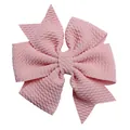 Fiocco rosa chiaro in tessuto strutturato per accessori capelli per bambine - Gemma di Neve