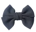Black textured fabric double bow accessory for hair and clothing embellishment - Black