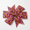 Fiocco colorato con stampa leopardata in nastro grosgrain per accessori capelli - Stile 13 (Leopardo Tramonto)