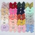 20 colors set of linen handmade bowknot accessories for DIY hair clips and baby socks - Multicolor