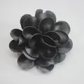 Handmade black chiffon camellia flower accessory with silk luster for clothes and bags - Black