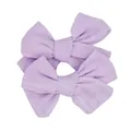 Detail of light purple linen bow hair clips with textured fabric and elegant craft - Light Purple