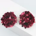 Fiocco decorativo in velluto rosso scuro con paillettes e strass brillanti per il fai da te - Borgogna