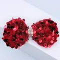 Fiocco di velluto rosso con paillettes e strass colorati per accessori moda fai-da-te - Rosso