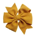 Fiocco a coda di rondine giallo zenzero in tessuto a nido d'ape per capelli da bambina - Giallo zenzero