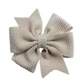 Fiocco a coda di rondine beige in seersucker per accessori capelli e abbigliamento DIY - Cachi
